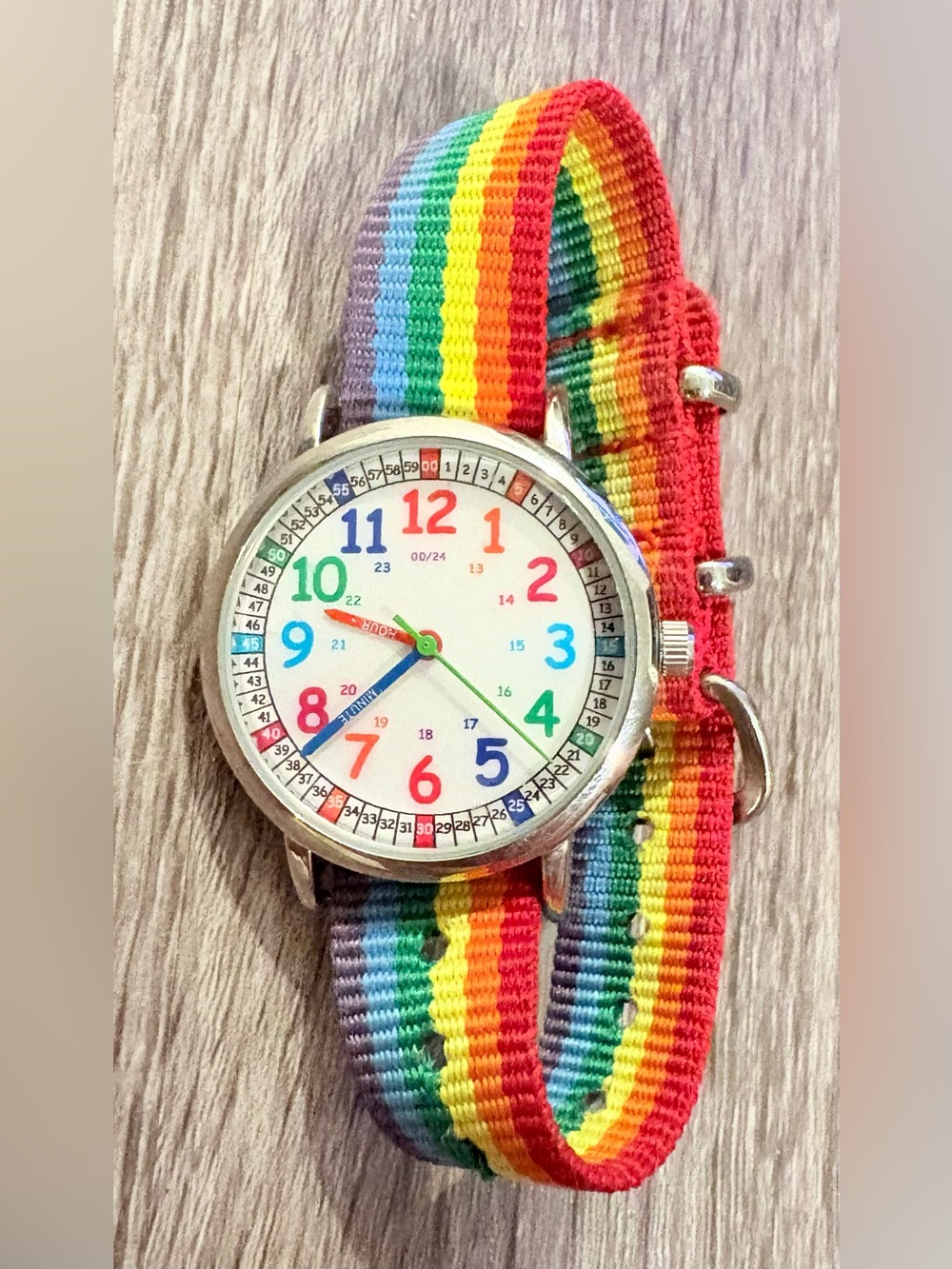 Kids Learning Analog Watch Rainbow Strap